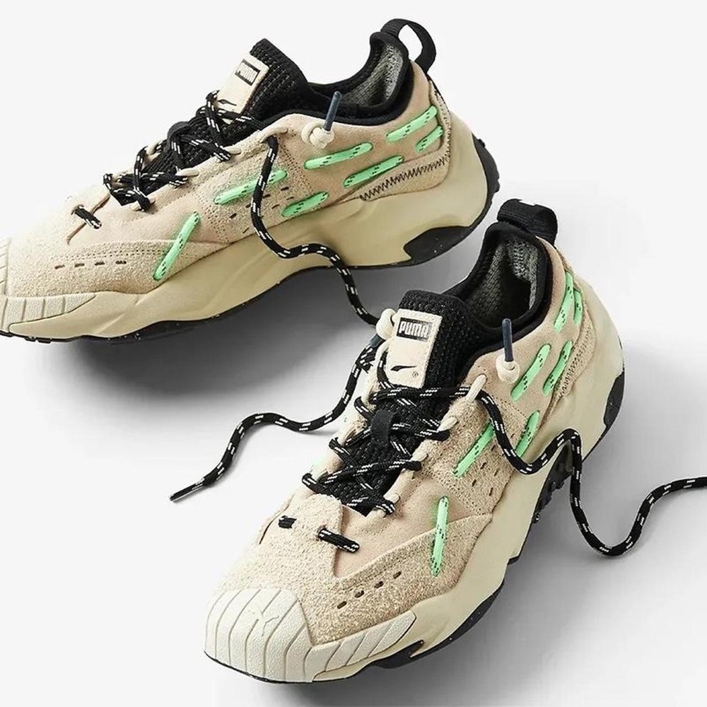 PUMA Plexus Elektro Green Sneakers Eggnog & Elektro Green-Worn Only Once! US7